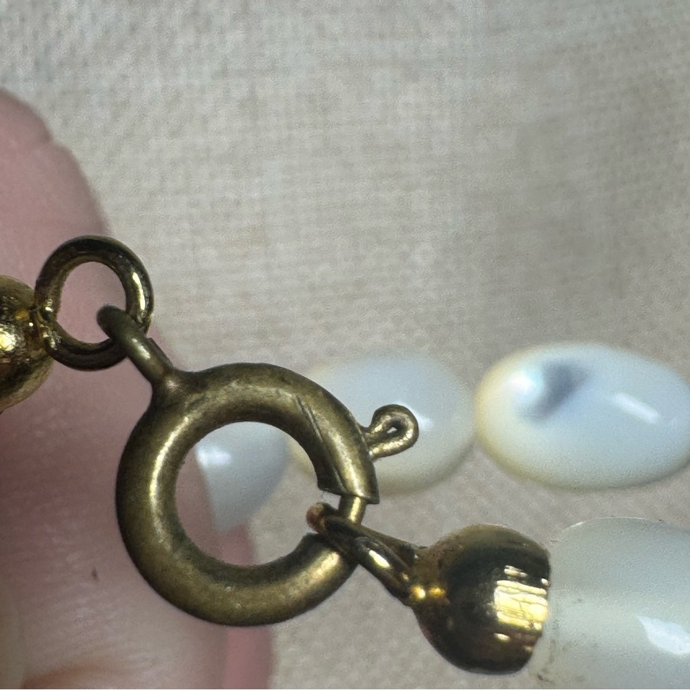 Polished White Moonstone Beaded Necklace - Picture 3 of 5